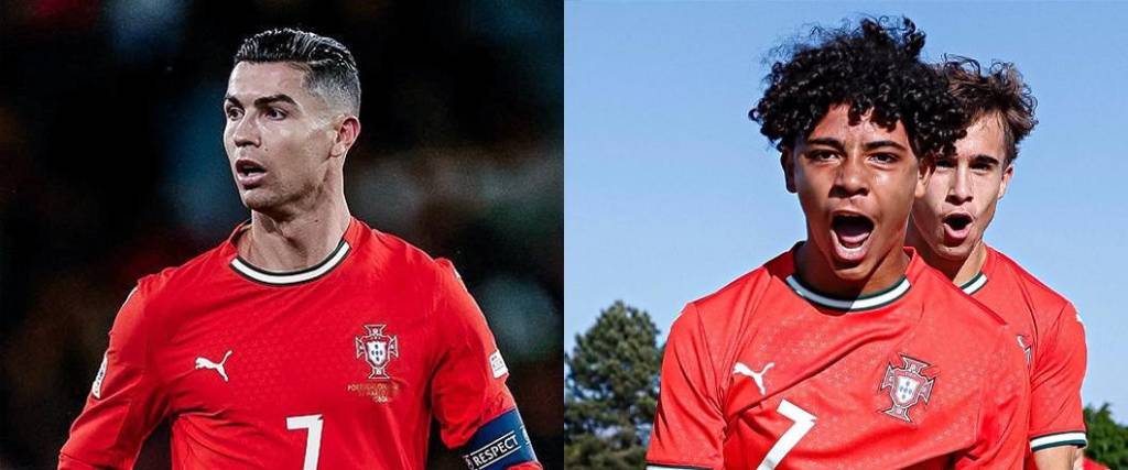 El hijo del histórico delantero portugués marcó sus primeros goles con la selección lusa en torneo juvenil. El hijo del histórico delantero portugués marcó sus primeros goles con la selección lusa en torneo juvenil.