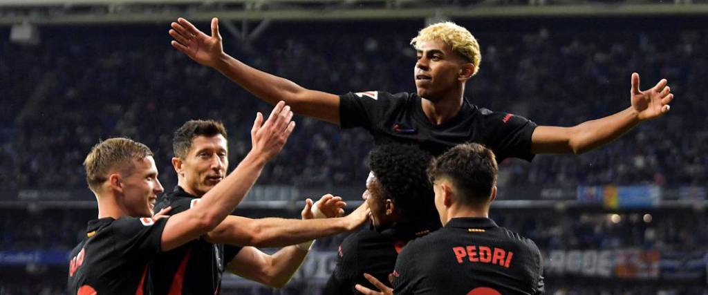 El joven Lamine Yamal marcó el primer tanto del partido en la victoria frente al Espanyol. El joven Lamine Yamal marcó el primer tanto del partido en la victoria frente al Espanyol.
