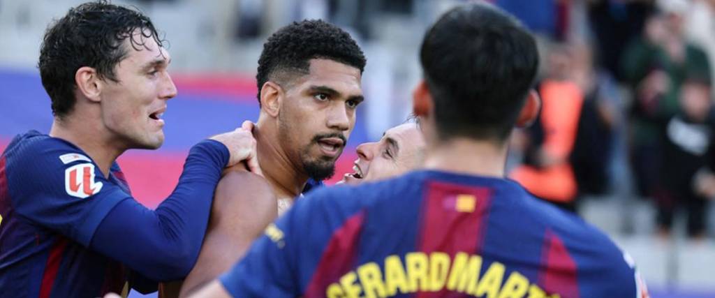 El uruguayo Ronal Araújo marcó el tanto de la victoria para el equipo azulgrana ante Girona. El uruguayo Ronal Araújo marcó el tanto de la victoria para el equipo azulgrana ante Girona.