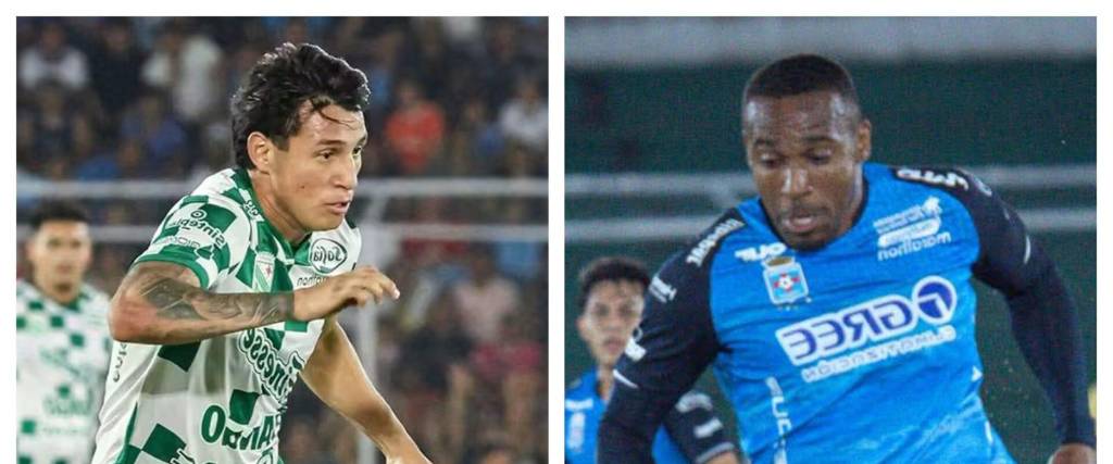 José Flores de Oriente Petrolero (izq.) y Byron Garcés de Blooming.