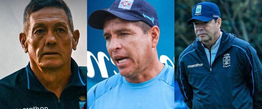 Los directores técnicos de Blooming en este 2026: Mauricio Soria (izq.), Raúl Gutiérrez y Erwin Sánchez.