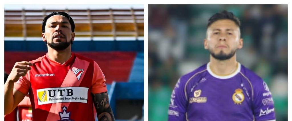 Carmelo Algarañaz de Always Ready (izq.) e Imanol Cárdenas de Real Potosí. 