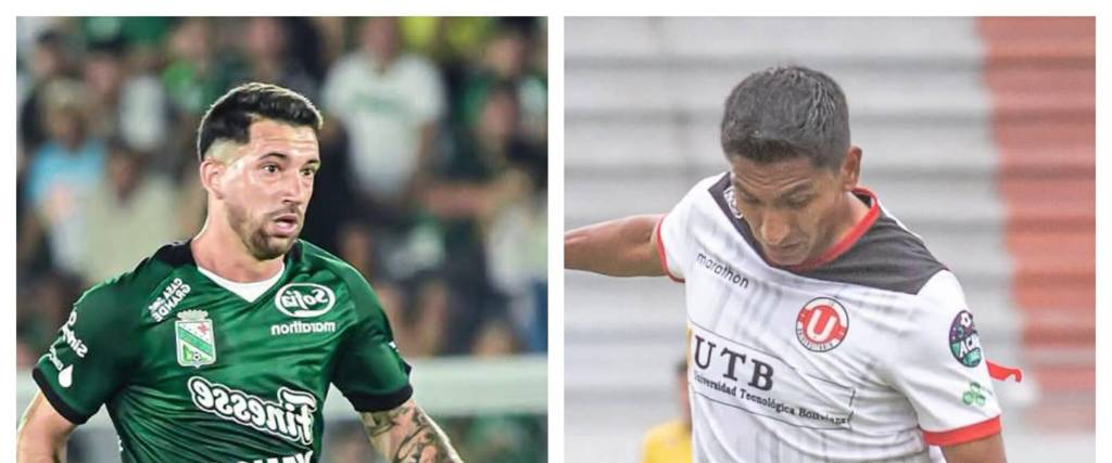 Nahuel Roldán de Oriente Petrolero (izq.) y Didí Torrico de FC Universitario.