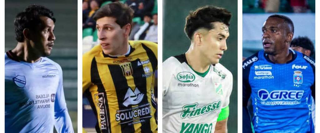 Sagredo de Bolívar, Quaglio de The Strongest, González de Oriente y Garcés de Blooming.