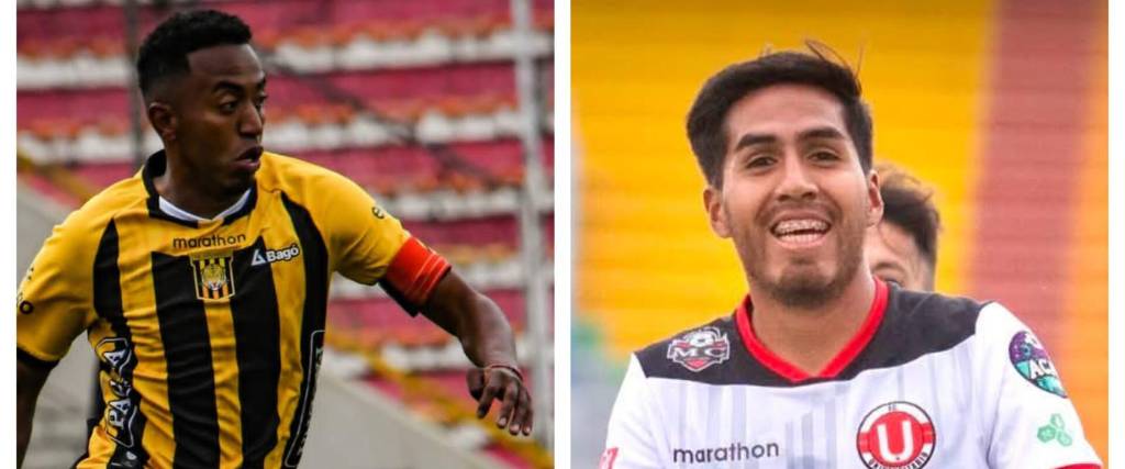 Jaime Arrascaita de The Strongest (izq.) y Diego Saavedra de FC Universitario. 