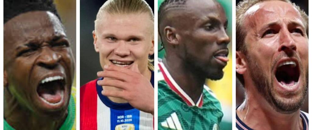 El brasileño Vinícius, el noruego Haaland, el mexicano Quiñones y el inglés Kane. 