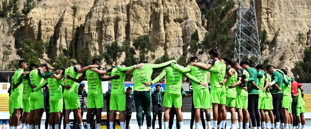 La Selección nacional durante un entrenamiento.