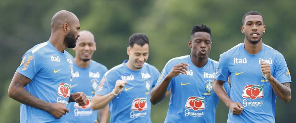 Los jugadores de Brasil entrenan en una convocatoria anterior. 