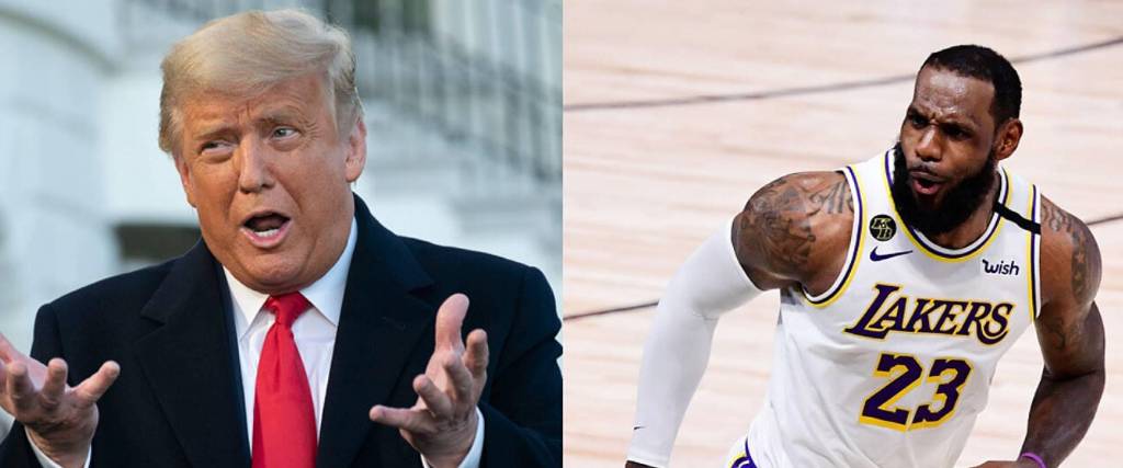 El presidente de Estados Unidos, Donald Trump, y el basquetbolista LeBron James.