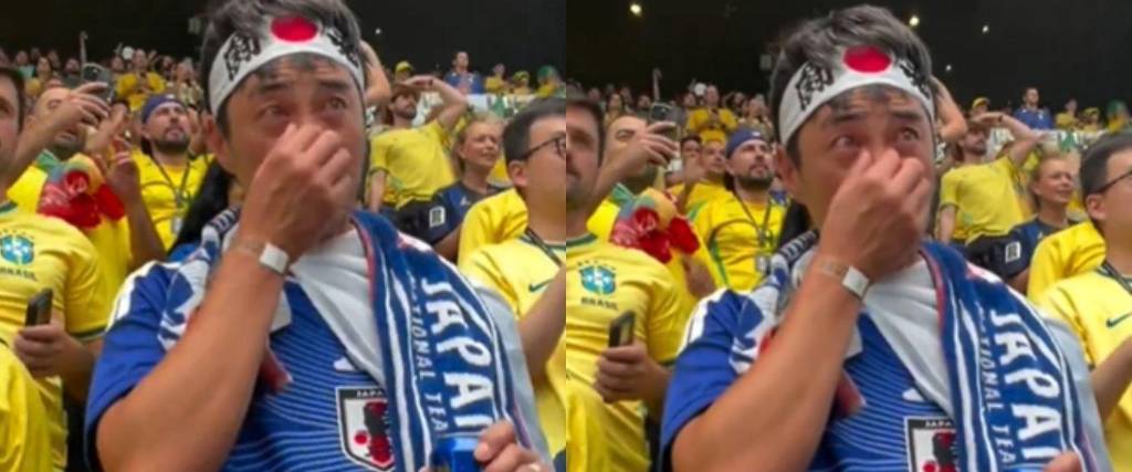 Hincha japonés llega hasta las lagrimas tras eliminación de Japón 