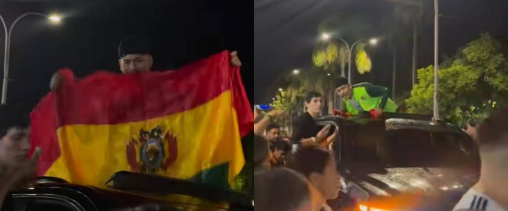 Corona en Caravana, festejando el triunfo de la selección boliviana