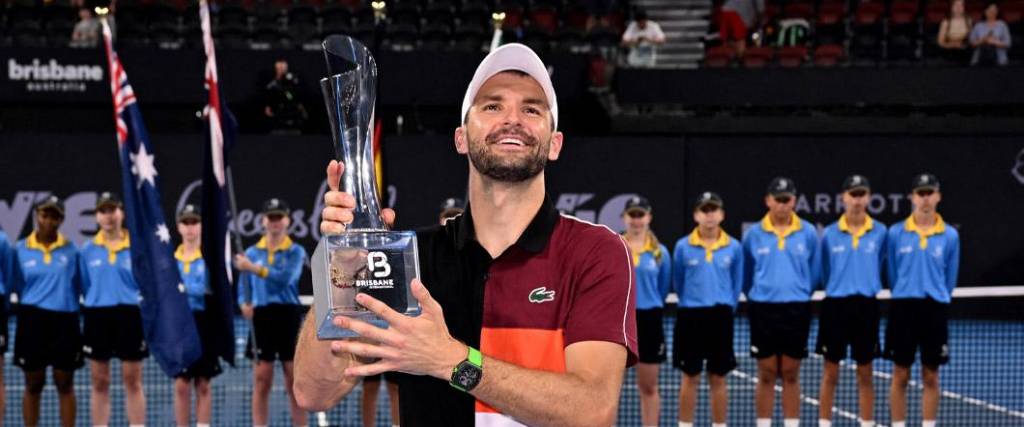 El tenista búlgaro pasó seis años sin ganar un título y este domingo se coronó campeón en Brisbane.