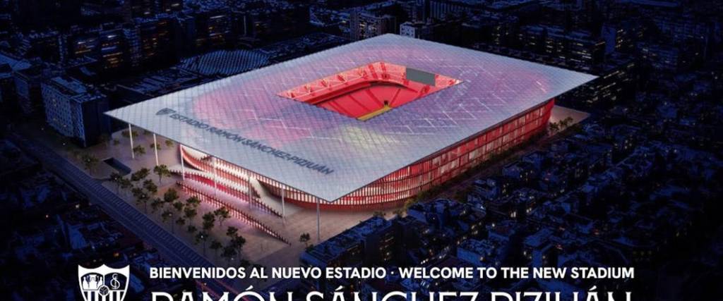 Así quedará el nuevo estadio Ramón Sánchez-Pizjuán tras la remodelación, que costará 350 millones.