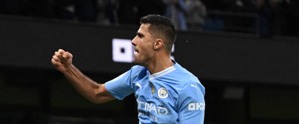 Rodri celebra uno de los tantos del City. 