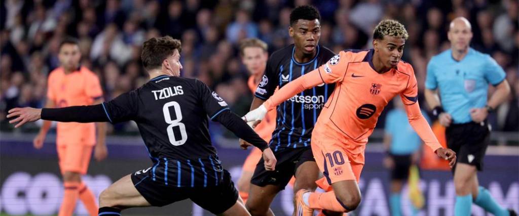 El equipo azulgrana rescató un punto en su visita a Brujas de Bélgica con un Lamine Yamal inspirado.