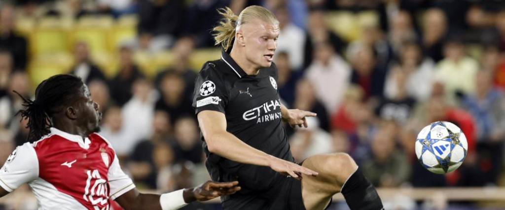 El delantero noruego no pudo darle la victoria al City, pese a marcar dos goles en el duelo ante Mónaco.