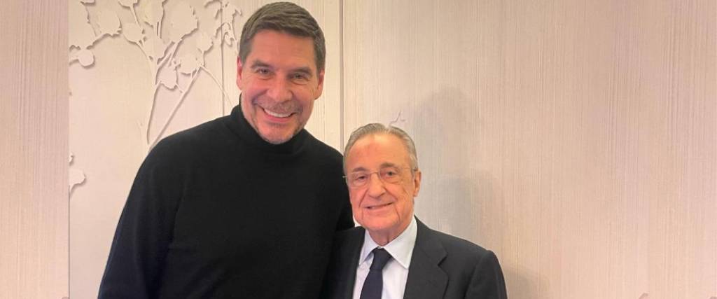 El presidente de Bolívar compartió una foto en sus redes sociales con Florentino Pérez, del Real Madrid.