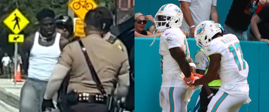 El jugador de los Dolphins de Miami fue detenido por la Policía de Miami y el incidente se hizo viral en redes.