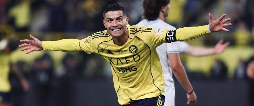 El delantero portugués marcó con la espalda en el empate de Al-Nassr ante Al Ettifaq.