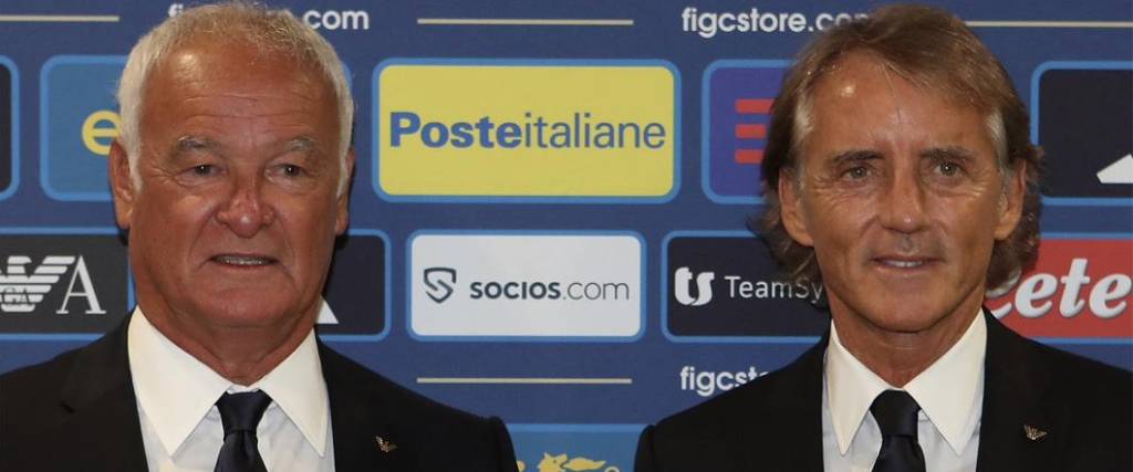 Claudio Ranieri y Roberto Mancini fueron presentados como nuevos encargados de la selección italiana.