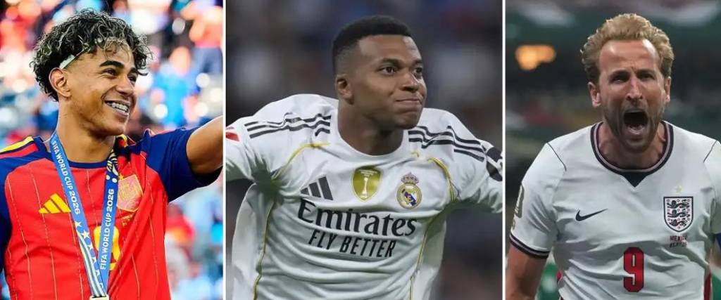 Los delanteros Yamal, Mbappé y Kane son los tres finalistas del Balón de Oro 2026.