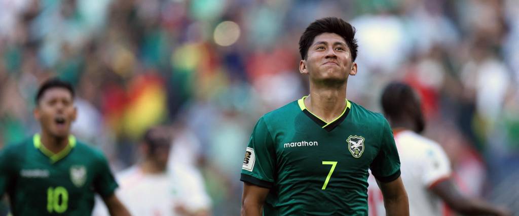 Miguel Terceros celebra su gol en el partido.
