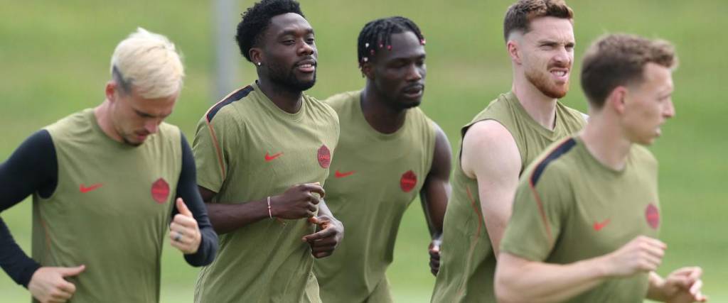 Los jugadores de la selección de Canadá, que debutará este viernes ante Bosnia.