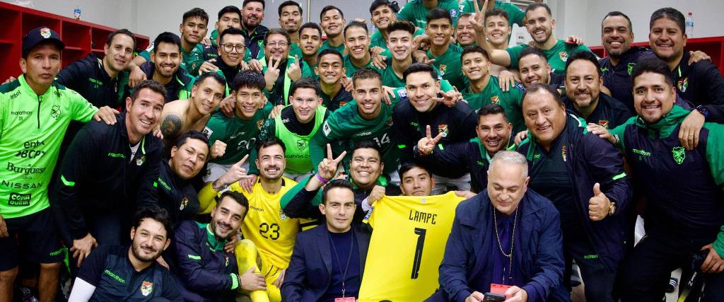 Imagen de los futbolistas de la selección boliviana