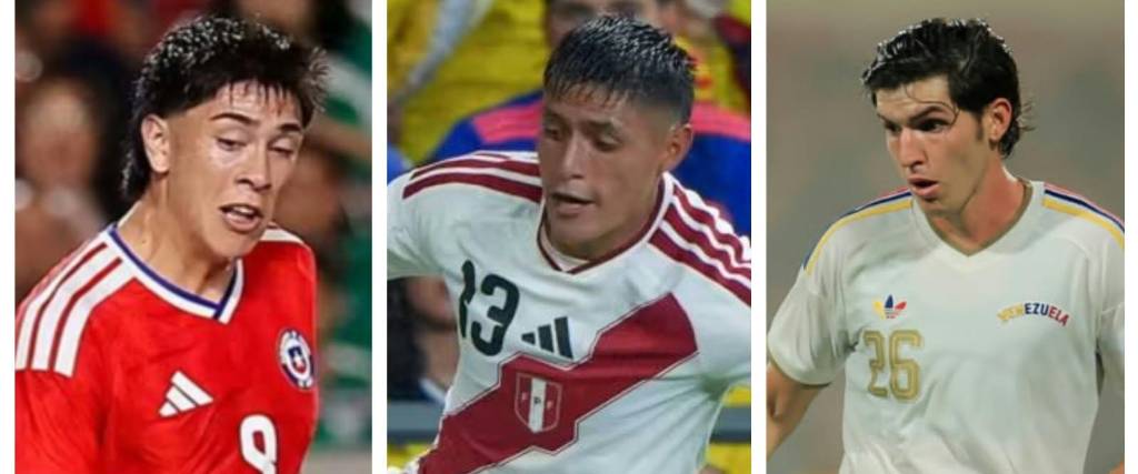 Maximiliano Gutiérrez de Chile (izq.), Marco Huamán de Perú y Juan Sánchez de Venezuela.