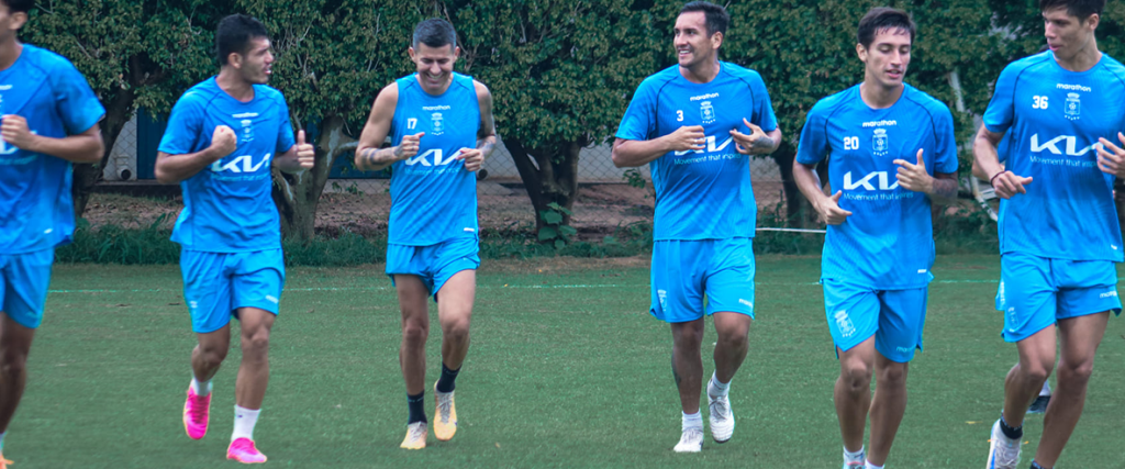 Entrenamiento del club celeste. 