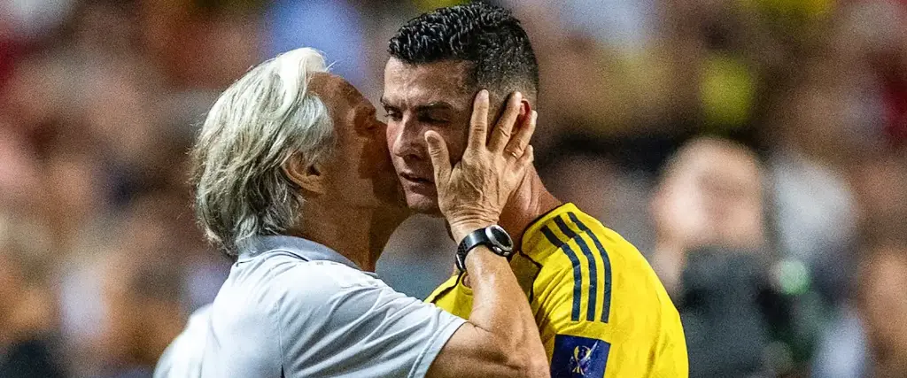 El entrenador portugués Jorge Jesús junto con Cristiano Ronaldo, en el Al Nassr.
