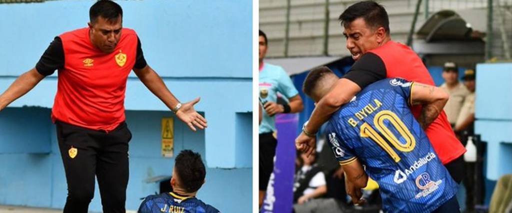 El DT venezolano agredió a dos jugadores del Delfin FC durante el partido ante Aucas por la liga ecuatoriana.