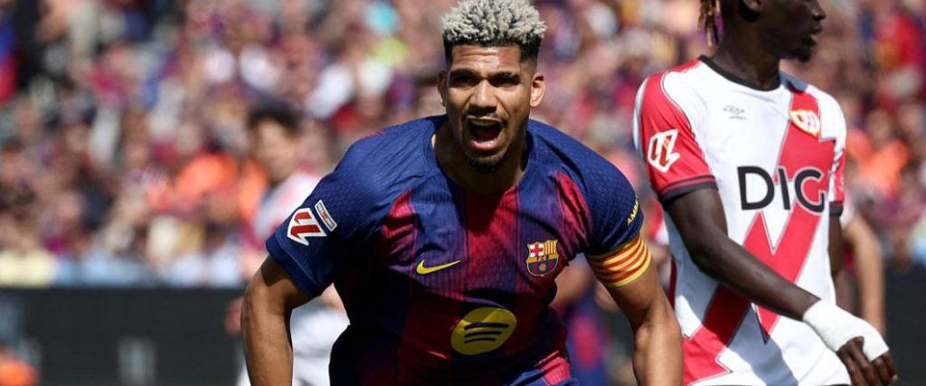 El defensor uruguayo anotó el único tanto para la victoria por 1-0 ante el Rayo Vallecano en Camp Nou.