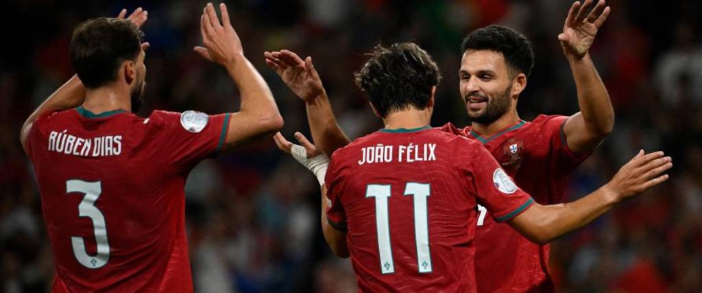 Gonçalo Ramos (9) marcó el tanto de la victoria para la selección portuguesa ante Noruega.