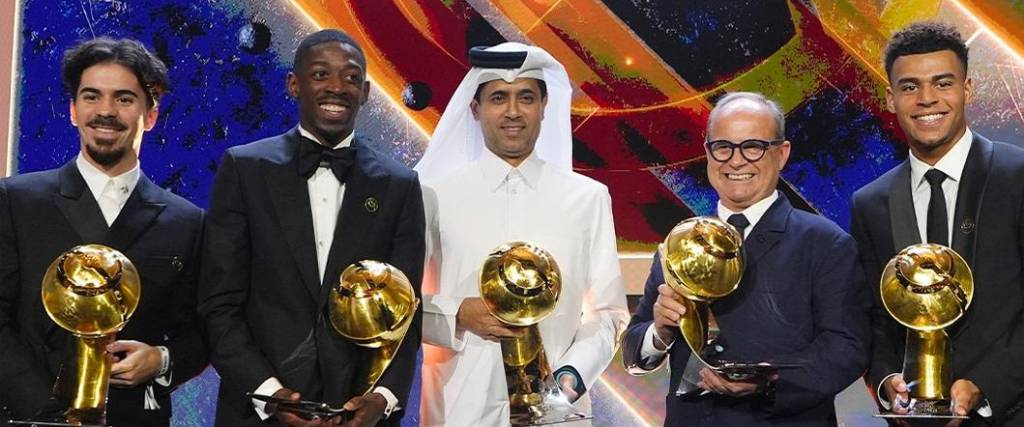 El club parisino arrasó con siete premios en la gala de los Globe Soccer Awards de la temporada 2025.