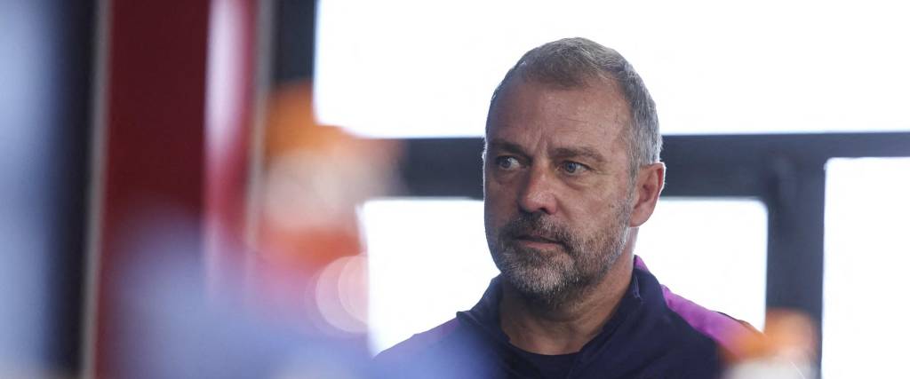 El seleccionador del Barcelona, Hansi Flick, en una conferencia de prensa.