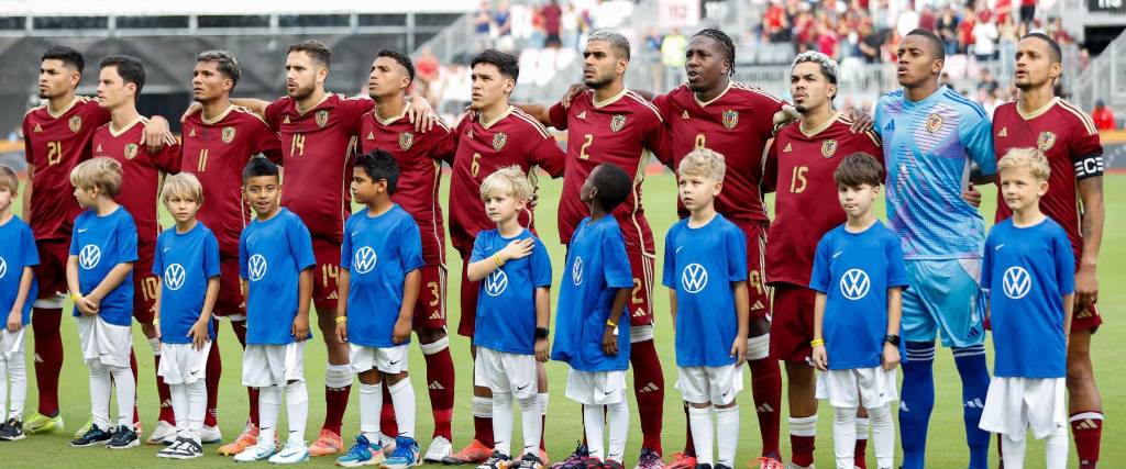 Jugadores de la selección de Venezuela en un partido amistoso anterior. 