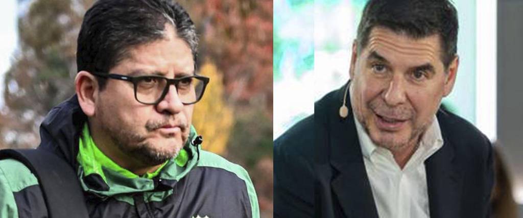 El DT Óscar Villegas y el dirigente de Bolívar, Marcelo Claure. 