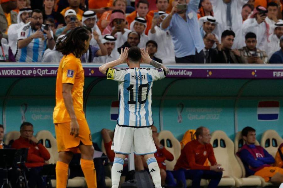 Messi celebra en aquel partido en el que derrotaron a Holanda