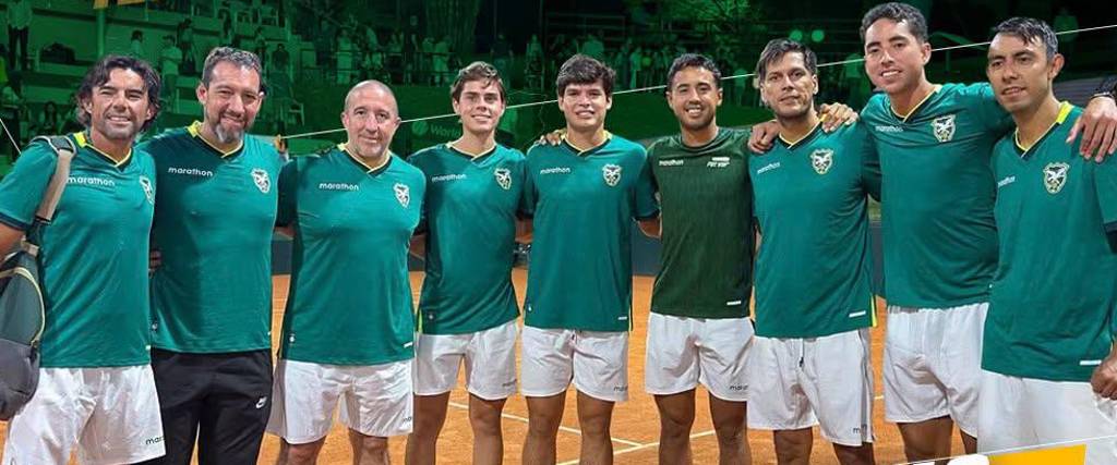 El equipo boliviano que compite en la Copa Davis.