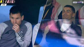 Los rostros de Messi y Cristiano se hicieron víral en redes al ser enfocados al mismo tiempo