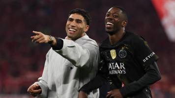Dembélé y Hakimi vuelven a las prácticas del PSG de cara al duelo ante Arsenal
