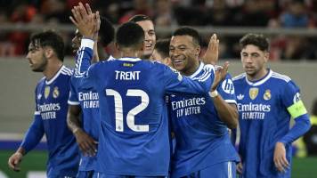 Real Madrid vence con sufrimiento a Olympiacos con un póker de goles de Mbappé