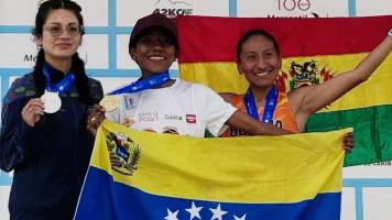 La boliviana Jhoselyn Camargo logró el tercer lugar en la Maratón de Caracas