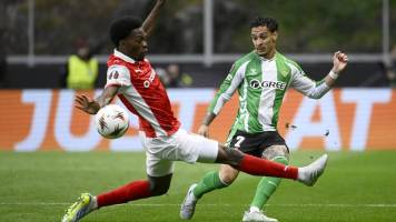 Real Betis iguala ante Sporting Braga en la ida de cuartos de la Europa League