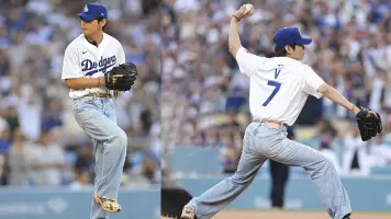 V de BTS realiza el primer lanzamiento ceremonial en el Dodger Stadium