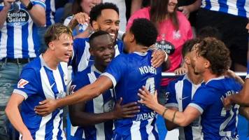 Aubameyang marca gol en empate del ‘Depor’ en su retorno a la Liga de España