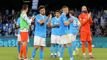Napoli cae ante la Lazio y deja al Inter con vía libre al título del fútbol italiano