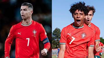 Video: Cristiano Jr. marcó sus primeros goles con Portugal y festejó con el mítico ‘siuuu’ de su padre
