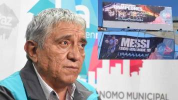 Tras ola de críticas, alcalde de La Paz pide perdón por la vallas en favor de la Selección Argentina